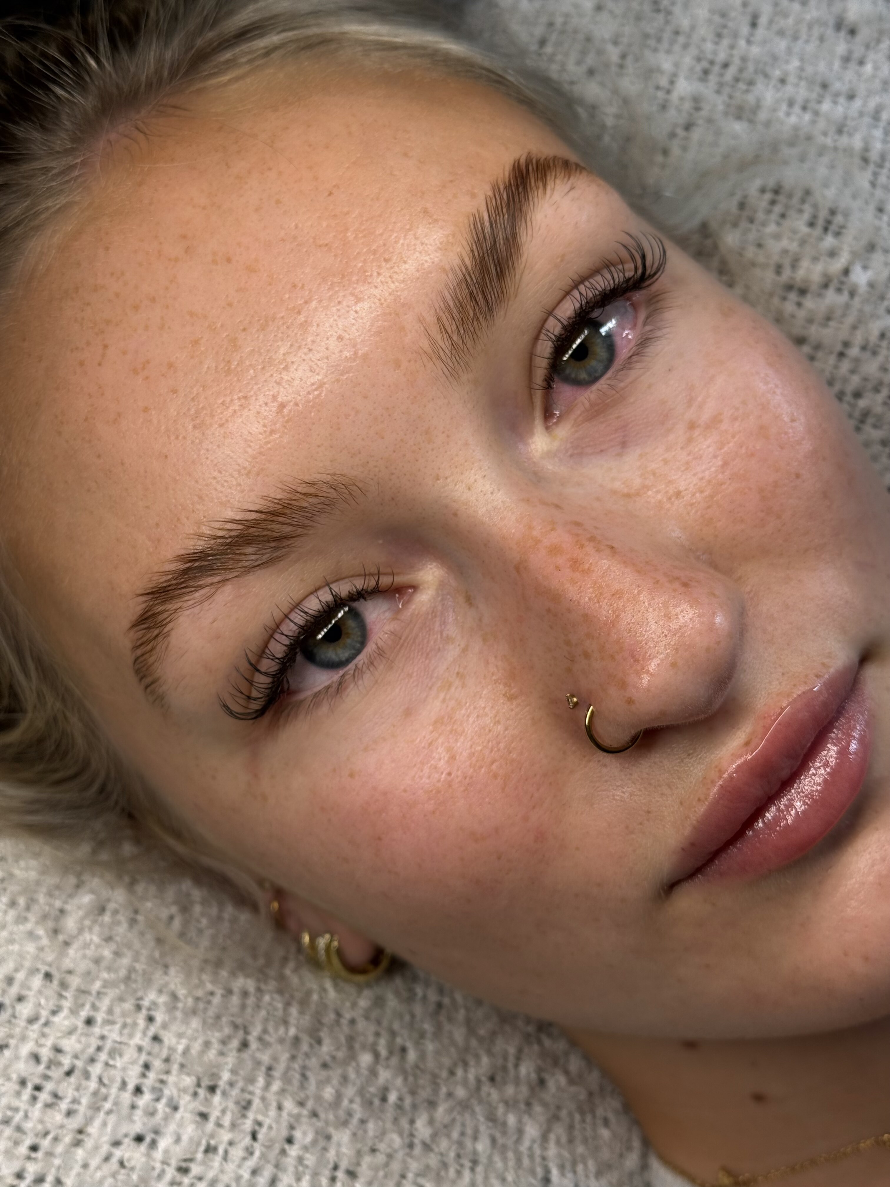 Brow lamination result on a client